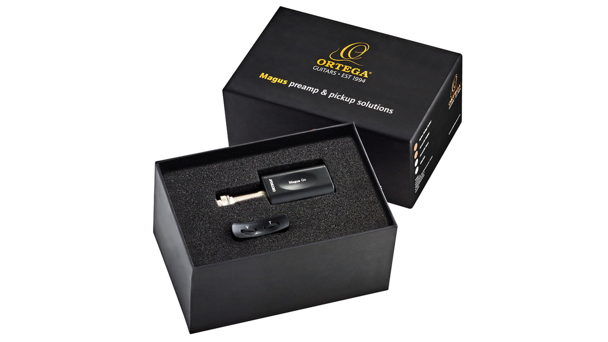 Préampli MagusGO avec capteur piezo, pour guitares et basses acoustiques, noir