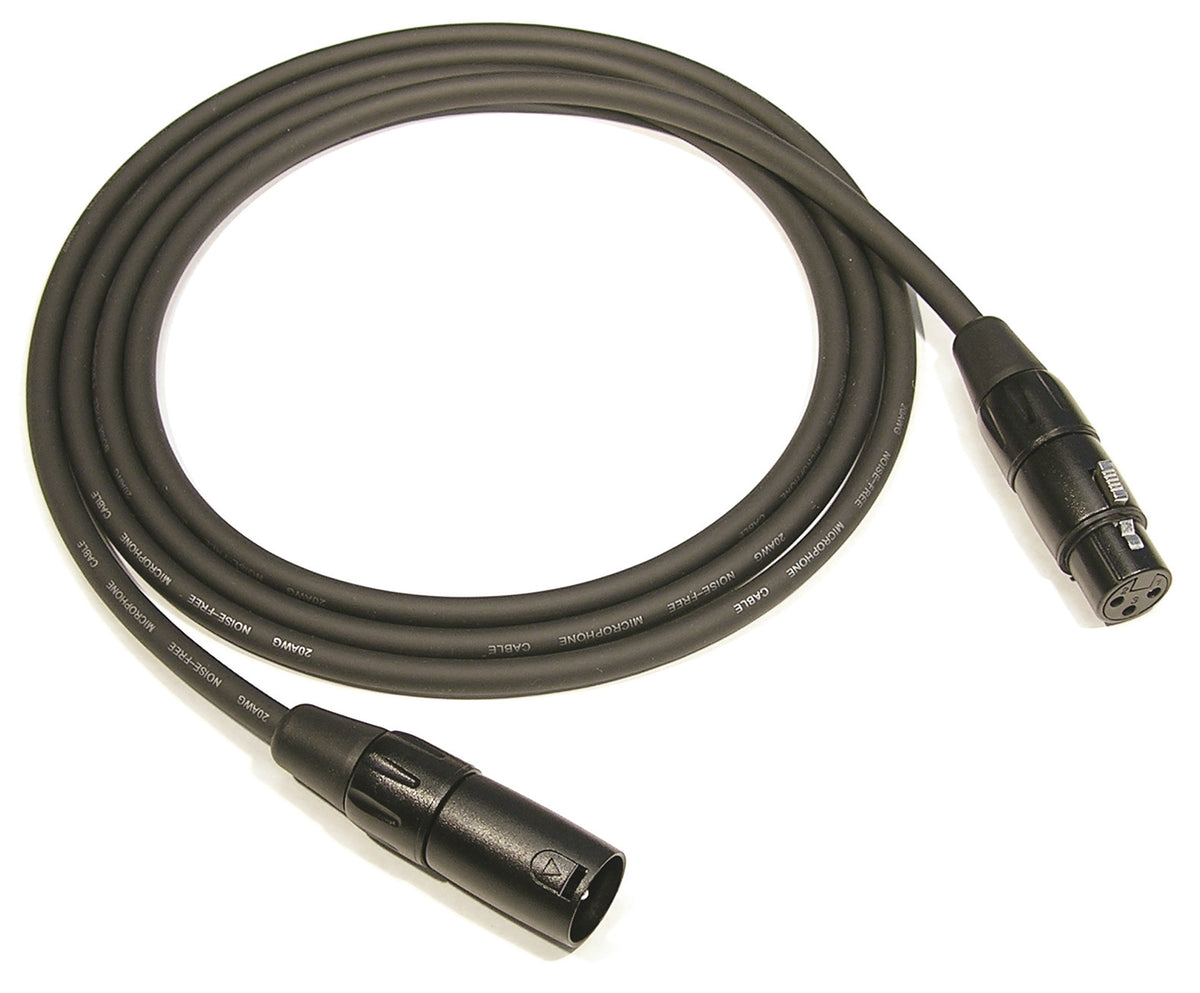 Câble micro MEDIUM XLR mâle/XLR femelle, 10 mètres, noir