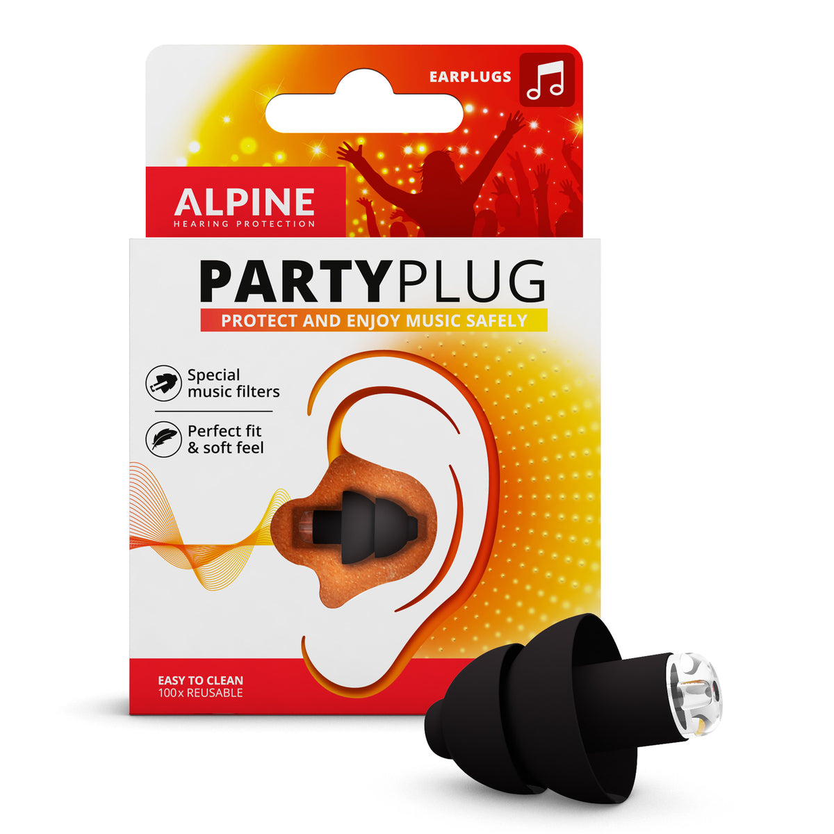 Alpine Partyplug Earplugs Black