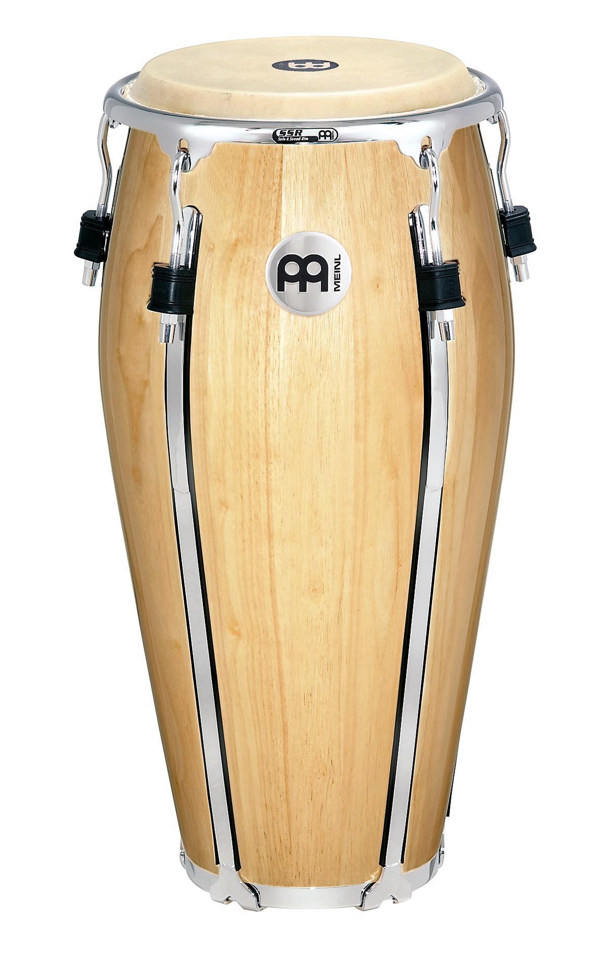 Quinto 11", 2 plis hévéa, 76 cm, peau buffle, cercle SSR 4mm, accast. chromé avec protec, sans pied, Natural brillant