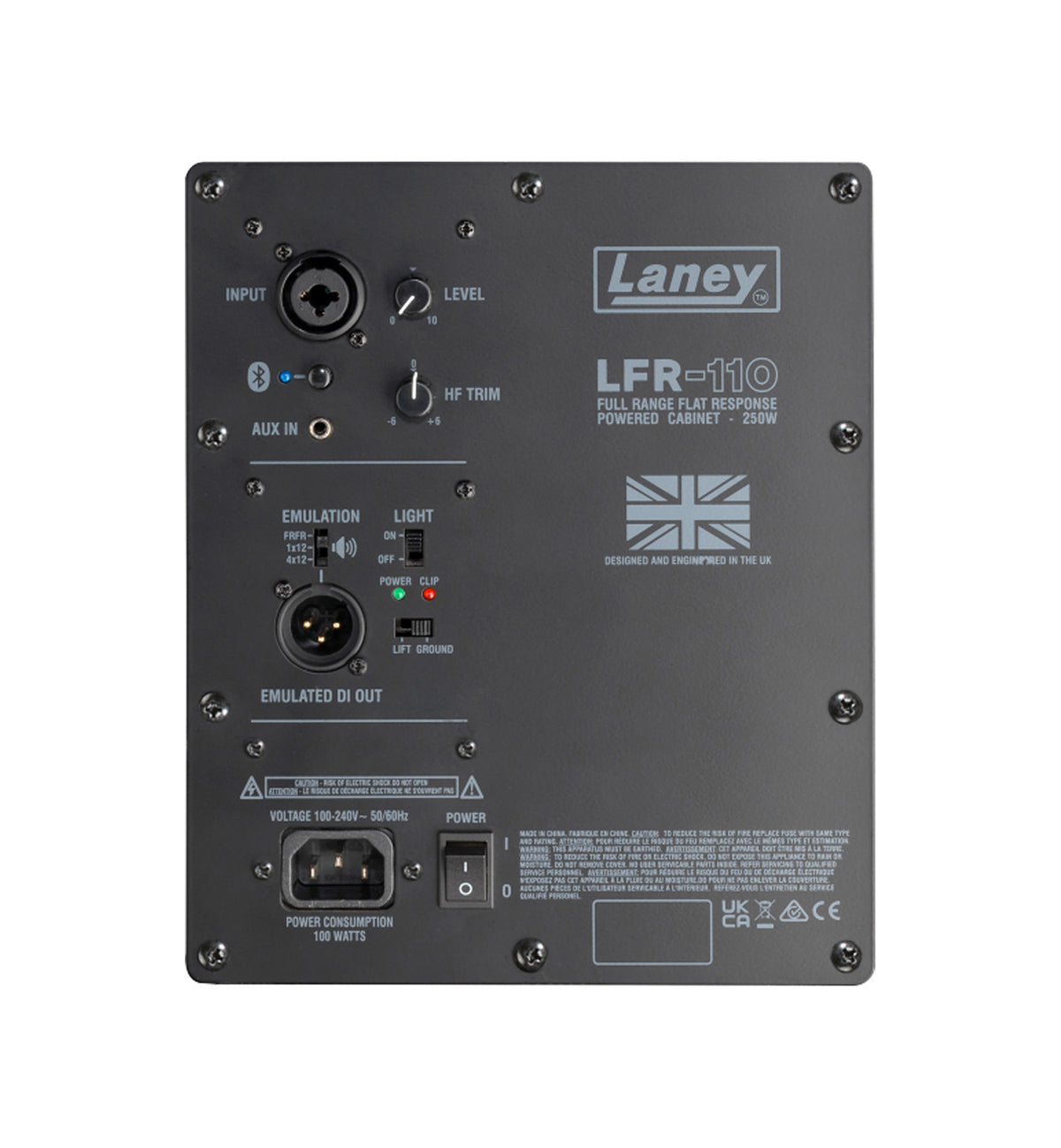 Enceinte amplifiée LFR-110, 250W, HP 10", compression Lavoce 1", entrée combinée XLR/Jack, émulations d'enceintes, noir