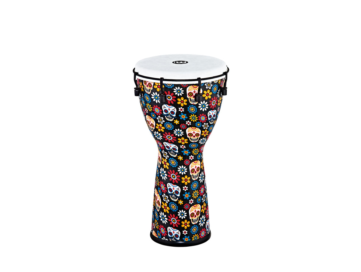 Djembé Meinl Alpine 10", hauteur 51cm, peau synthétique, poids léger, finition Day of the Dead