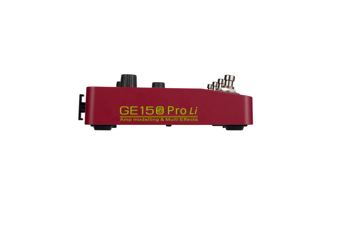 Pédalier multi-effets GE150 PRO Li, 55 simulations d'amplis haute-qualité, 26 simulations de HP (IR), batterie lithium, rouge