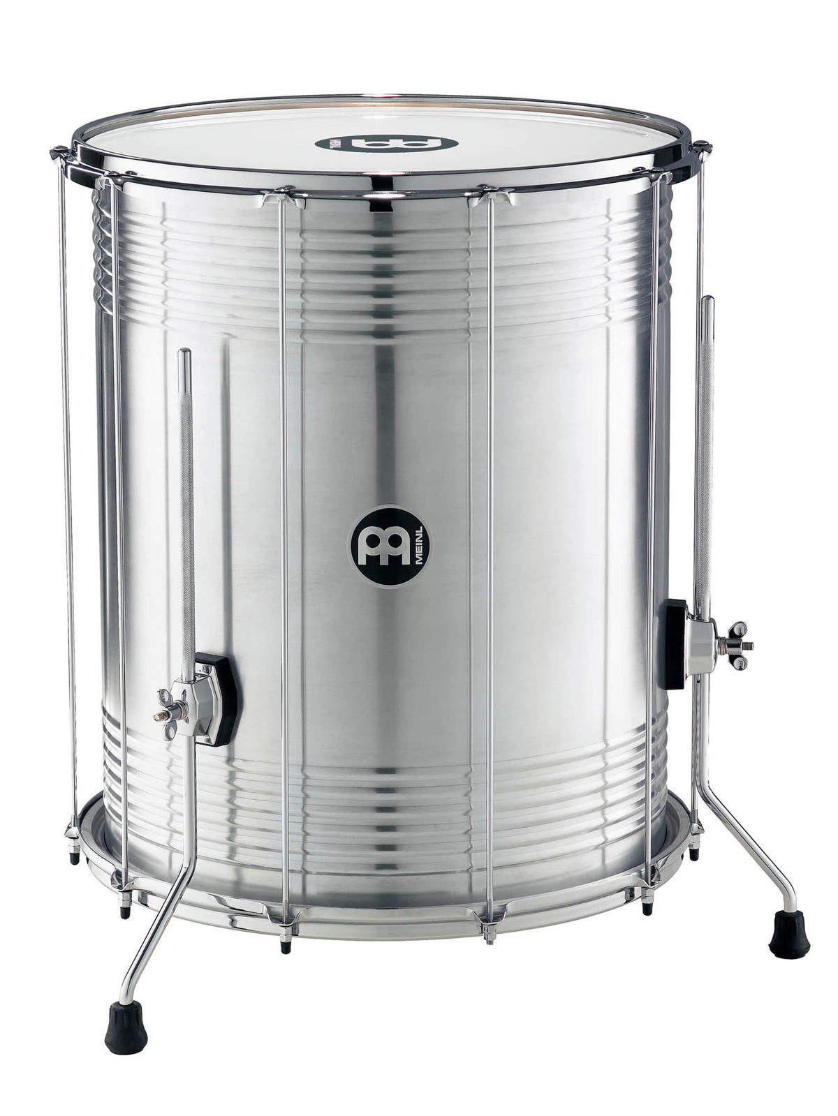 Surdo 20" x 24", 10 tirants, fût aluminium, peau synthétique, accastillage chromé, avec pieds ajustables