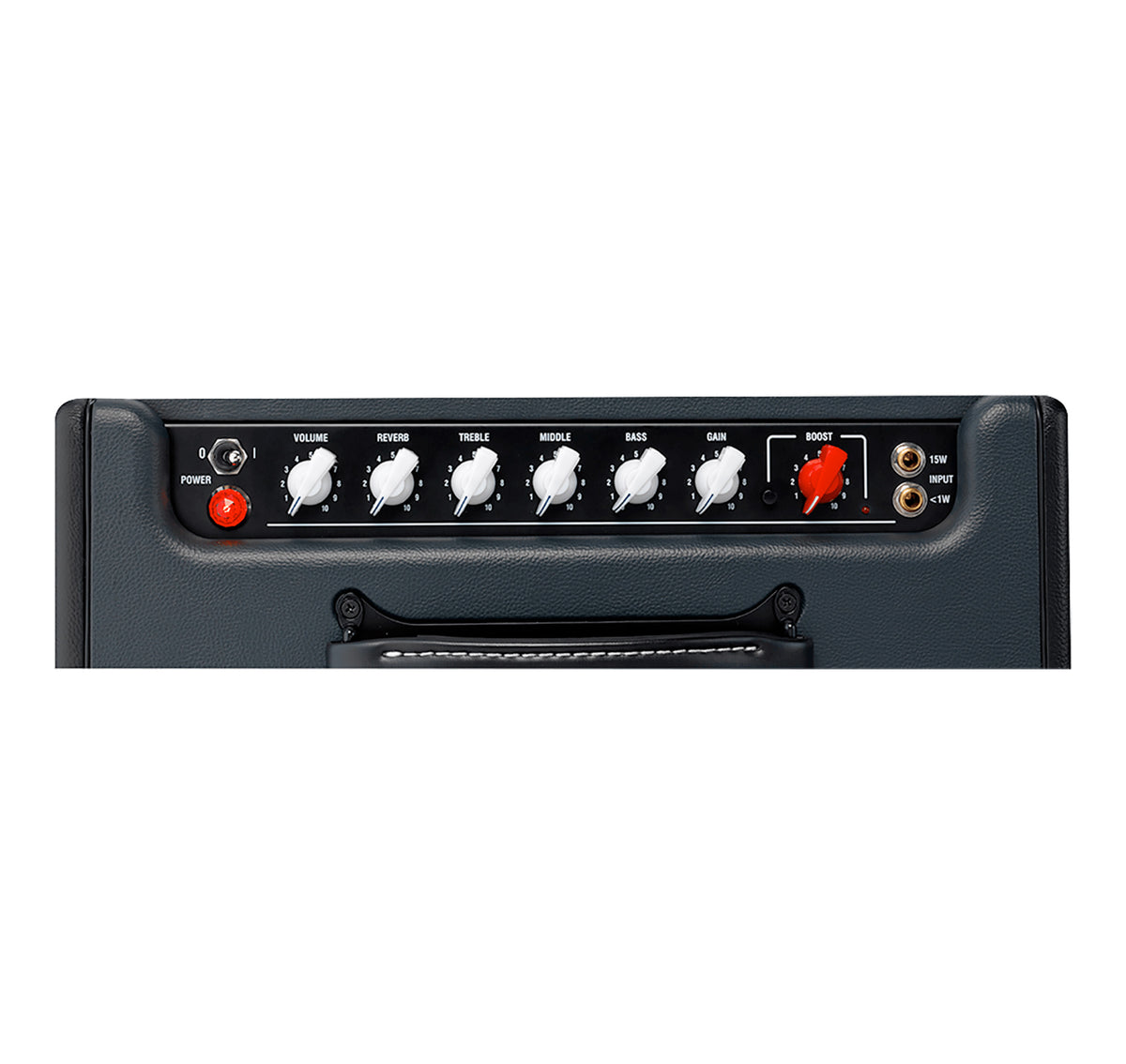 Ampli à lampes CUB-SUPER12, 1x 12" HH, 15W & <1W, 3 lampes préampli 12AX7, 2 lampes de puissance EL84, réverb, gris et noir