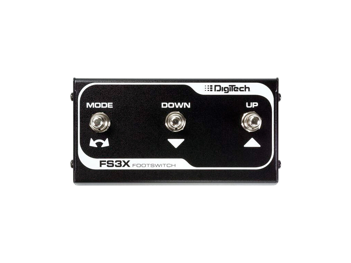 Footswitch FS3XV, 3 interrupteurs, fonctions Mode/Up/Down, boitier métal, avec câble jack 3 mètres, noir