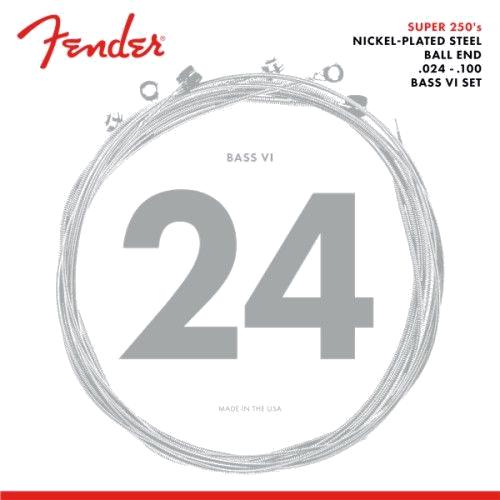 Cuerdas para bajo Fender Super 250 Bass VI de acero niquelado con extremo de bola