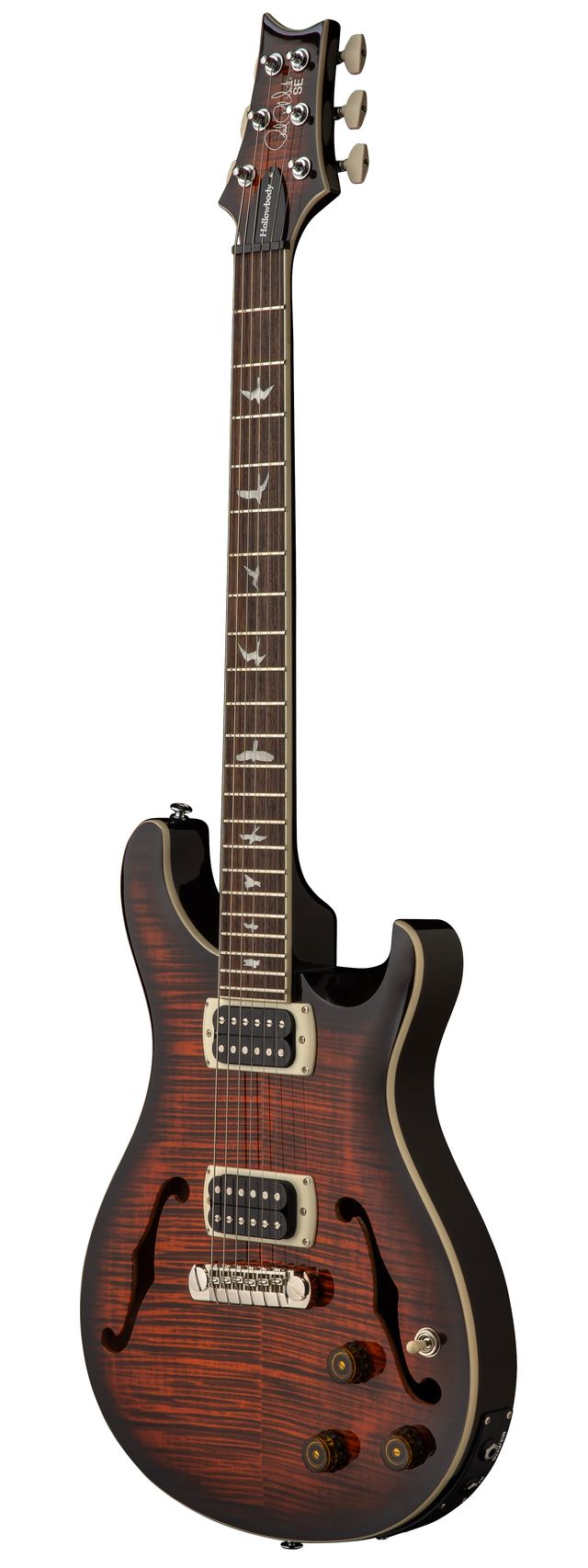 PRS SE FLAT BACK HB I PIEZO OB ORANGE TIGER SMOKEBURST