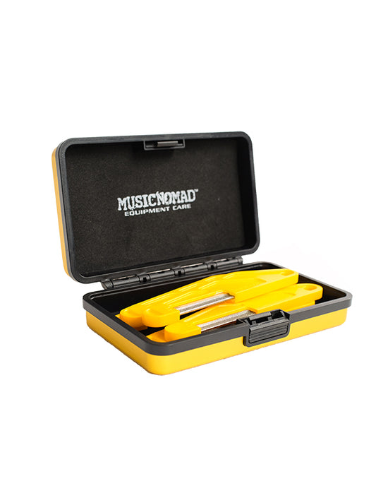 5 limes diamantées avec poignée amovible pour basse, étui métal