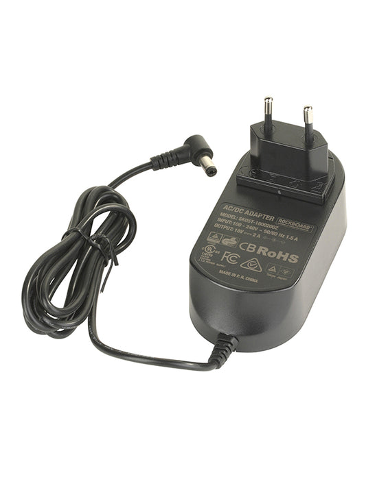 Alimentation 18V DC 2000 mA, centre négatif, multi-régional