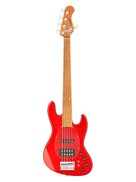 Metroexpress, MJ Vintage Bass, 5 cordes, 21 frettes - Candy Apple Red,Maple