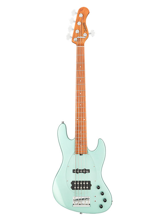 Metroexpress, MJ Vintage Bass, 5 cordes, 21 frettes - Sage Grn Metallic,Maple