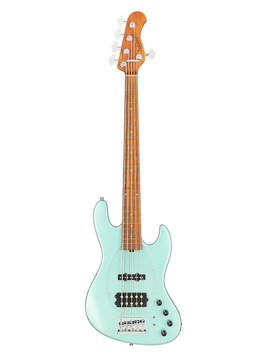 Metroexpress, MJ Vintage Bass, 5 cordes, 21 frettes - Sage Green Metallic,Morado