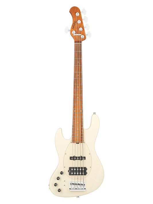 Metroexpress, MJ Vintage Bass, 5 cordes, 21 frettes, gaucher, gaucher - Olympic White,Morado