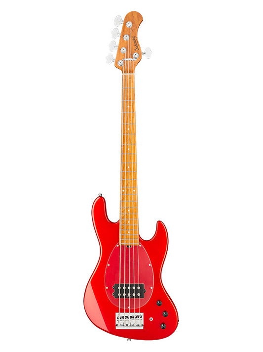 Metroexpress, M Vintage Bass, 5 cordes, 21 frettes - Candy Apple Red,Maple