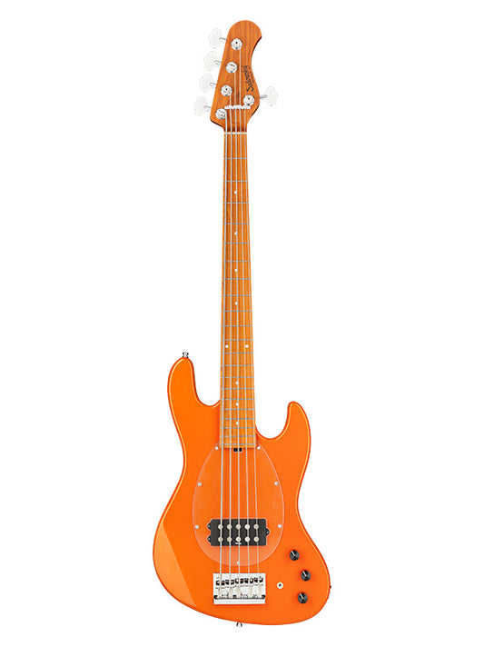 Metroexpress, M Vintage Bass, 5 cordes, 21 frettes - Candy Apple Orange,Mapl