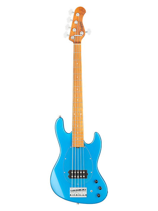 Metroexpress, M Vintage Bass, 5 cordes, 21 frettes - Ocean Blue Metallic,Maple