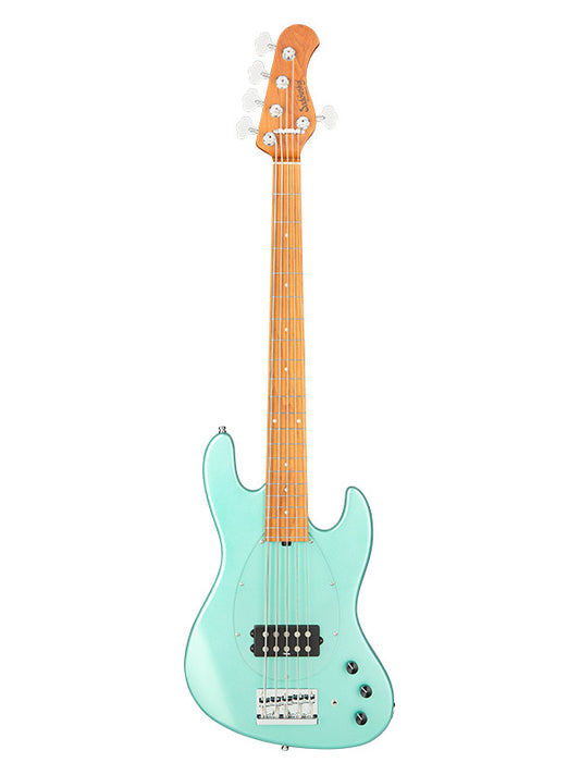 Metroexpress, M Vintage Bass, 5 cordes, 21 frettes - Sage Grn Metallic,Maple