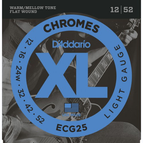 D'Addario Chromes ECG25 Light 12-52 Entorchado plano