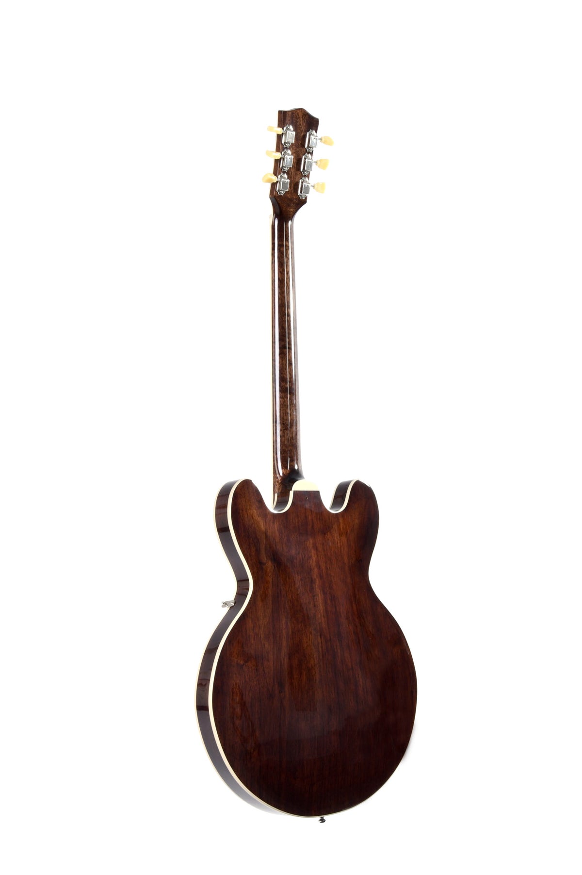 Modèle HBW-102H, Forme Semi-Hollow, table noyer noir, f/e noyer noir, touche palissandre, 2 micros Humbucker, dark stain, étui