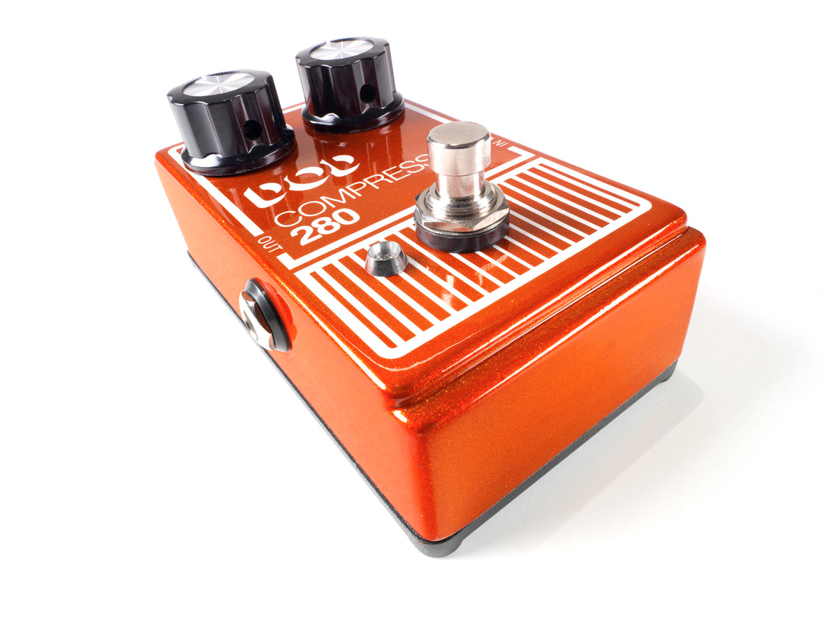 Pédale COMPRESSOR 280, compresseur basé sur le circuit original avec composants actualisés, True Bypass, orange métallisé