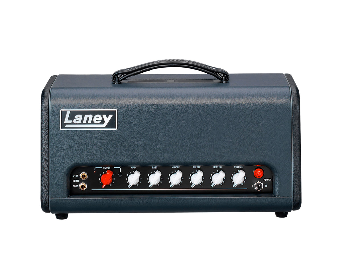 Tête à lampes CUB-SUPERTOP, 15W & <1W, 3 lampes préampli 12AX7, 2 lampes de puissance EL84 (Class AB), réverb, gris et noir