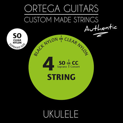 Jeu CUSTOM AUTHENTIC pour ukulélé soprano, nylon transparent
