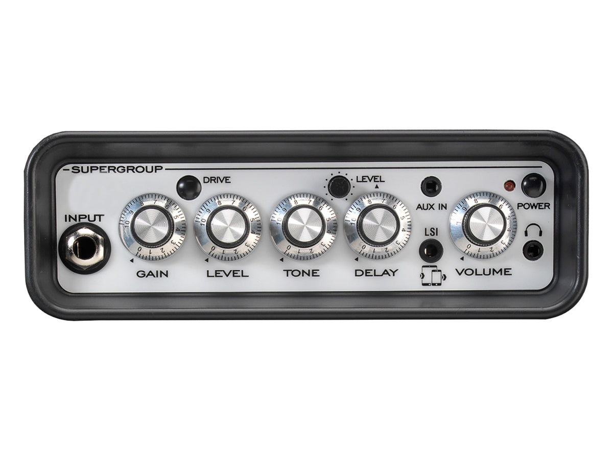 Ampli guitare MINI-STB-SG2 stéréo 2x 3W, look Supergroup, 2x HP 3", 2 canaux, connectique LSI, noir