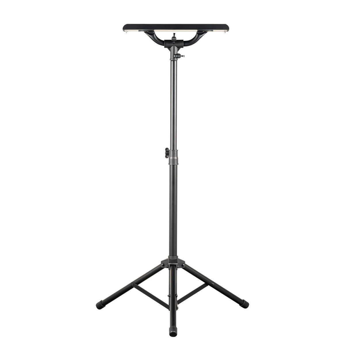Table ordinateur jusqu'à 16", plateau rembourré haute adhérence, trépied double embase, hauteur réglable, noir