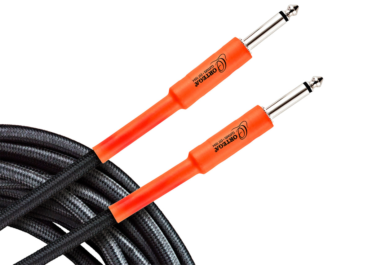 Câble instrument ORTEGA Jack/Jack, 3 mètres, noir et orange