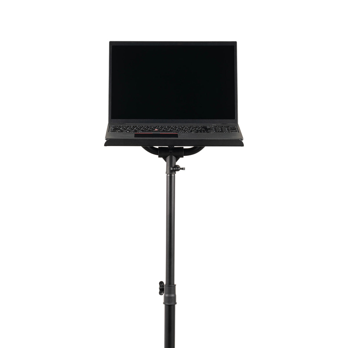 Table ordinateur jusqu'à 16", plateau rembourré haute adhérence, trépied double embase, hauteur réglable, noir
