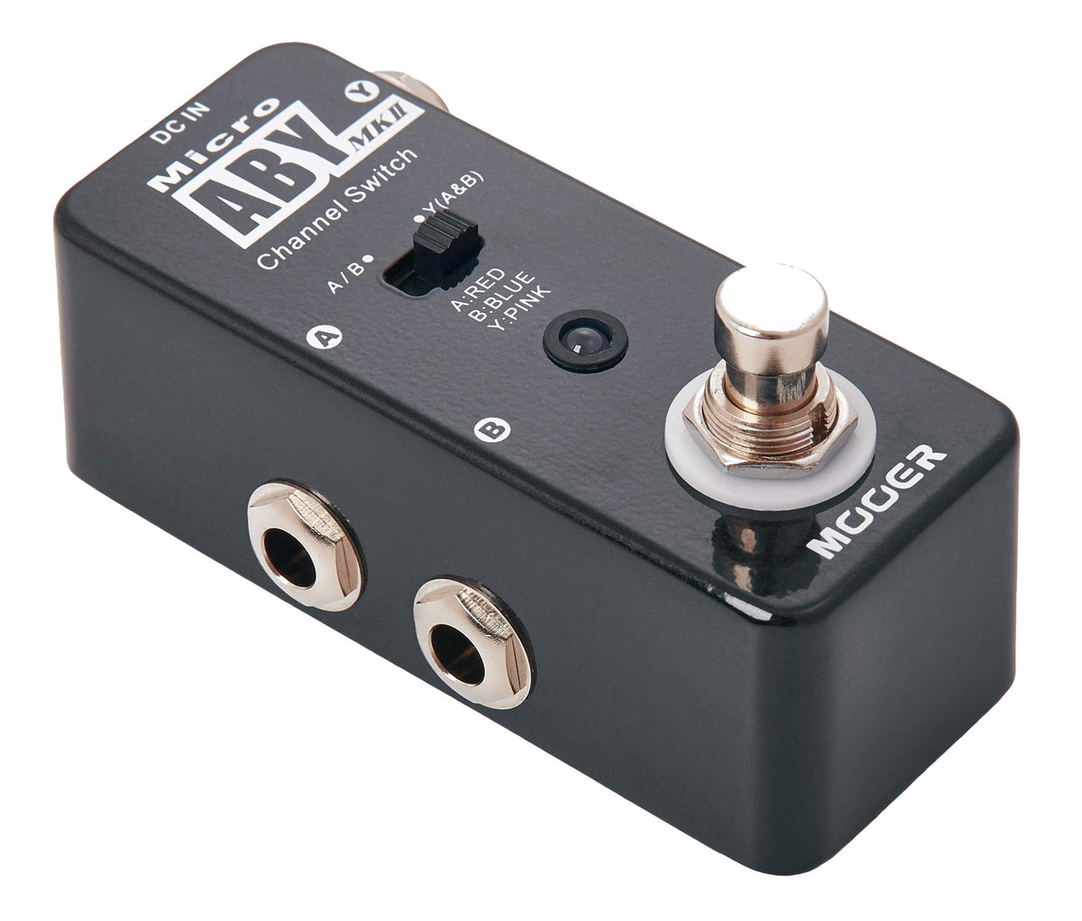 Pédale MICRO ABY MKII, boite AB/Y, boîtier métal, true bypass, noir