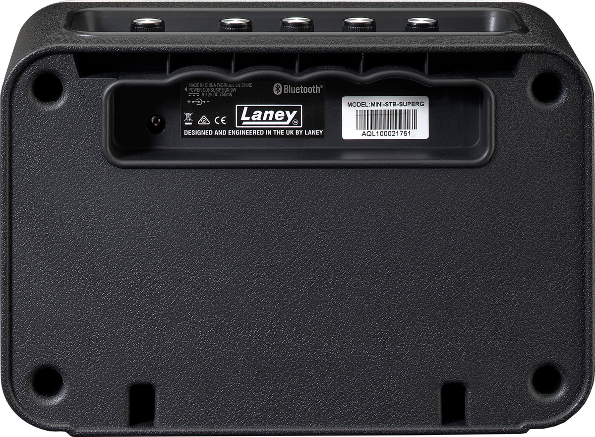 Ampli guitare MINI-STB-SG2 stéréo 2x 3W, connexion Bluetooth, look Supergroup, 2x HP 3", 2 canaux, connectique LSI, noir