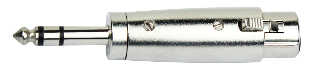 Adaptateur XLR femelle / Jack 6.35 mâle stéréo, nickel