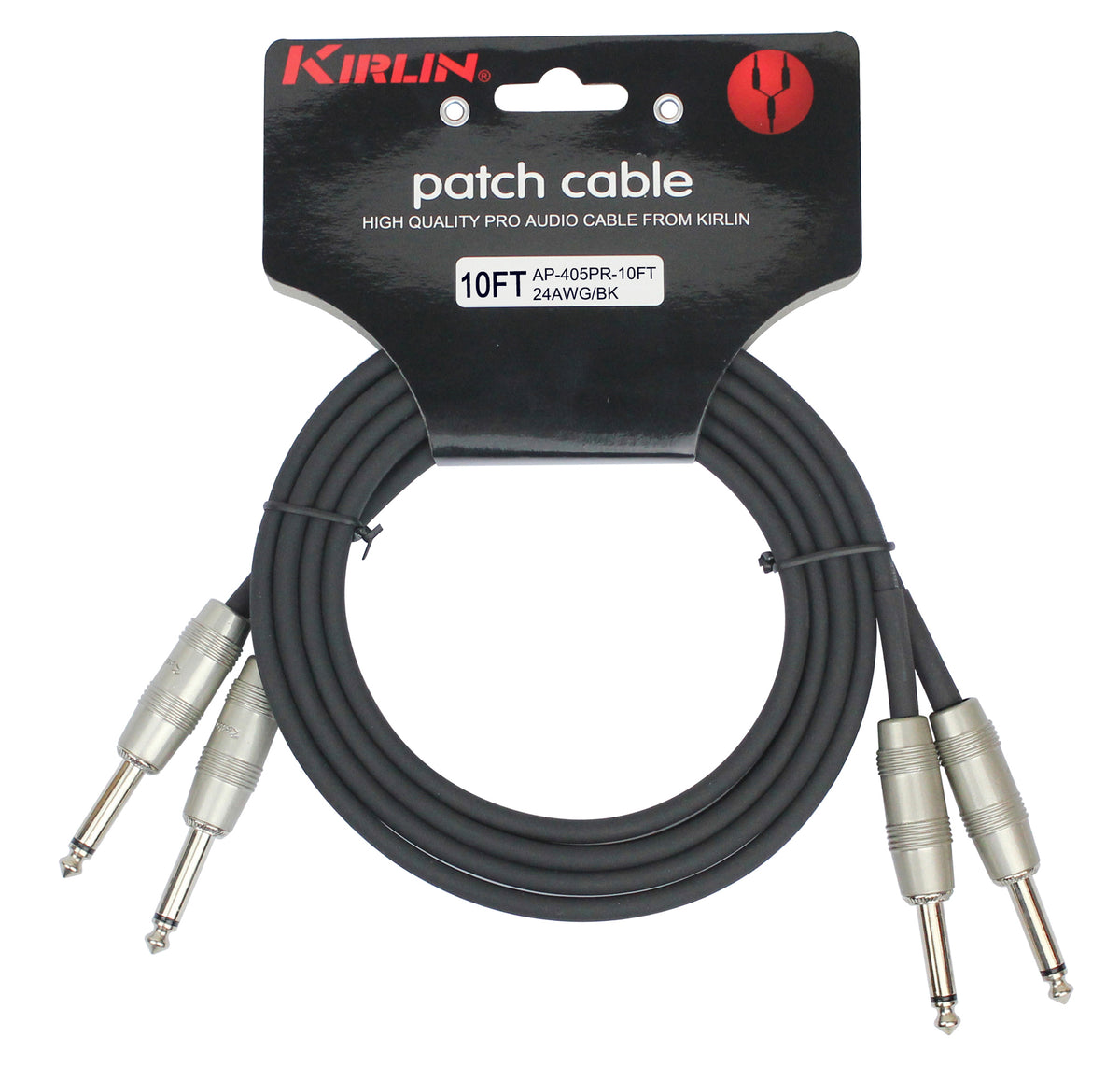 Câble patch MEDIUM 2x Jack mono/2x Jack mono, 3 mètres, noir