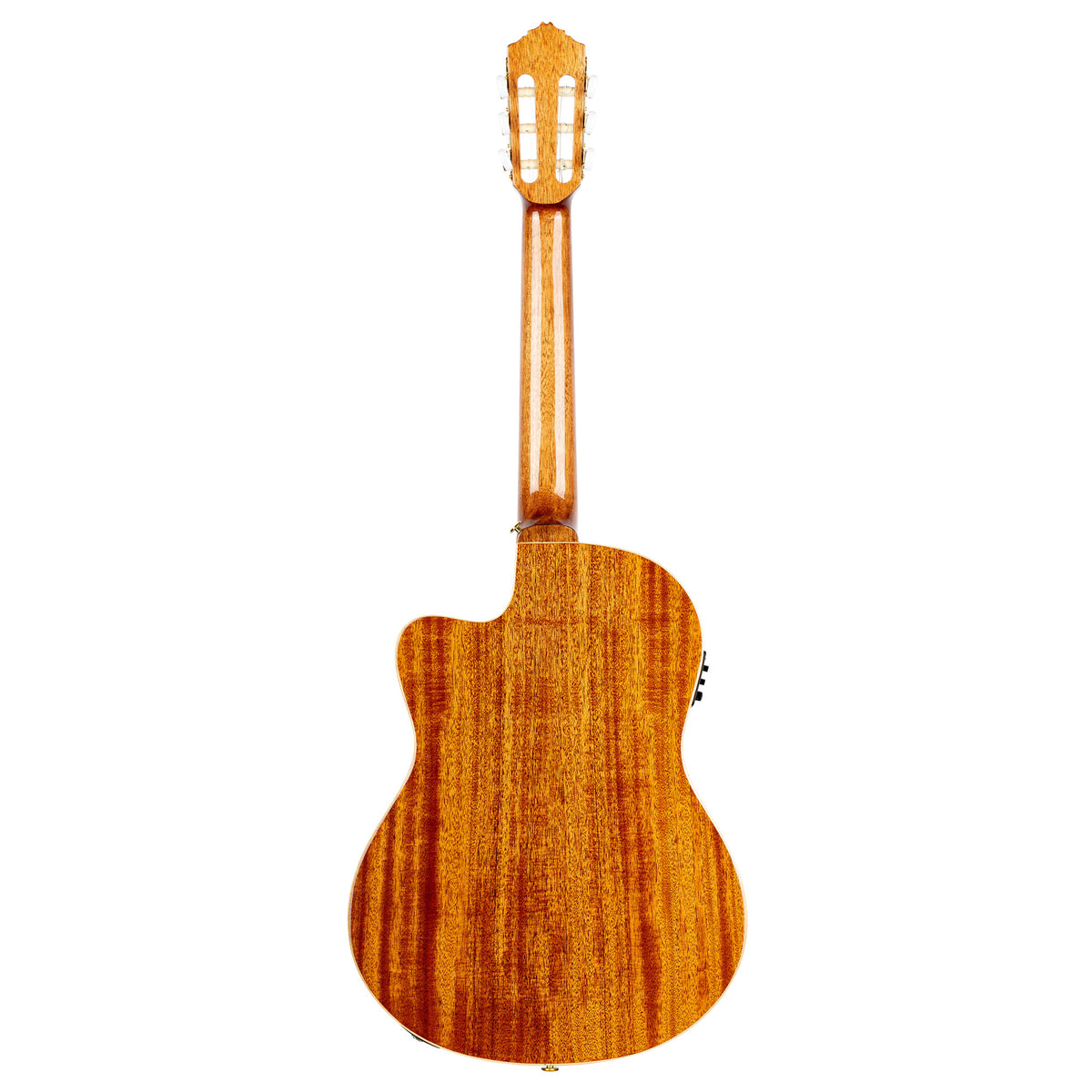 RCE138SN, modèle Slim Neck, pan coupé, EQ MagusPro, table épicéa massif, f/e sapele, manche acajou (sillet 48 mm), housse