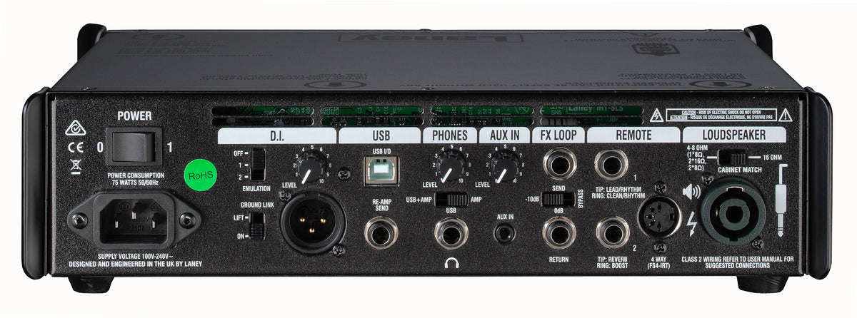 Tête amplifiée 300W & 60W, 3 canaux, 2 lampes de préampli ECC83, 2 modes d'amplification Class D, 3.5 kg, noir