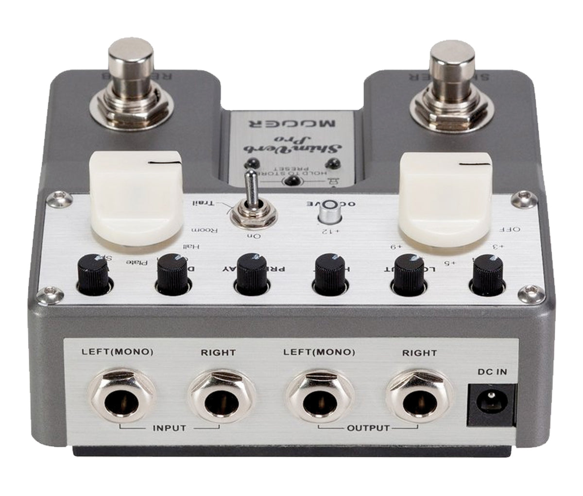 Pédale SHIMVERB PRO, série Twin, réverb numérique stéréo 5 modes plus octave, boîtier métal, true bypass, gris