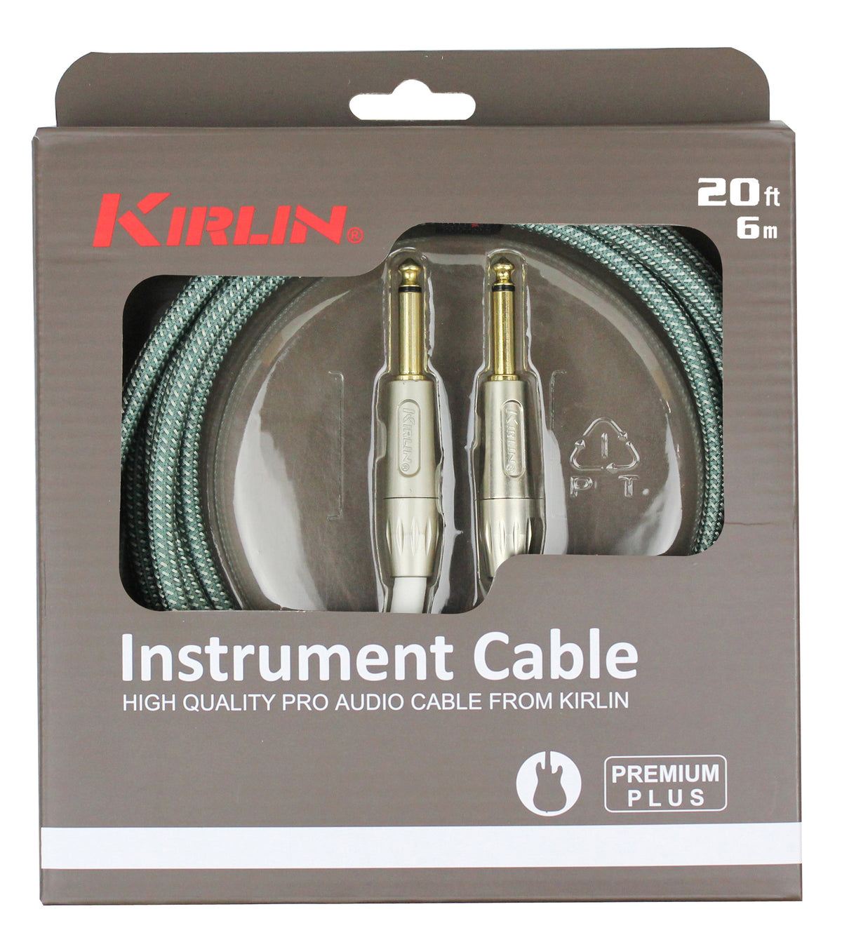 Câble instrument PREMIUM PLUS Jack/Jack, 6 mètres, olive