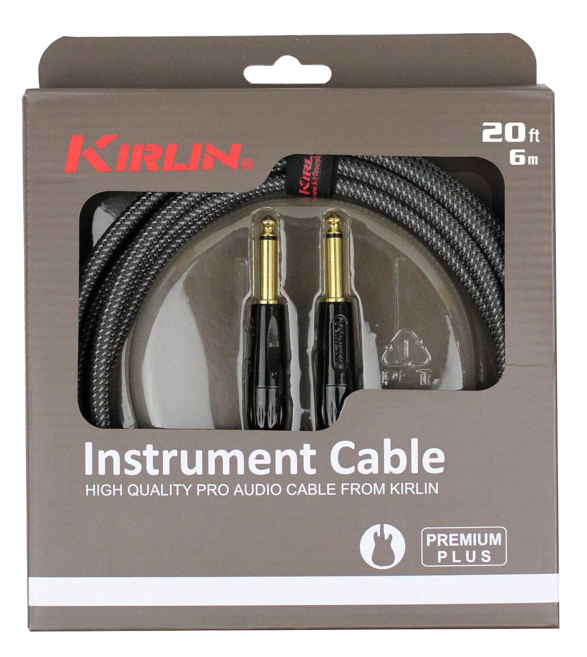 Câble instrument PREMIUM PLUS Jack/Jack, 6 mètres, gris