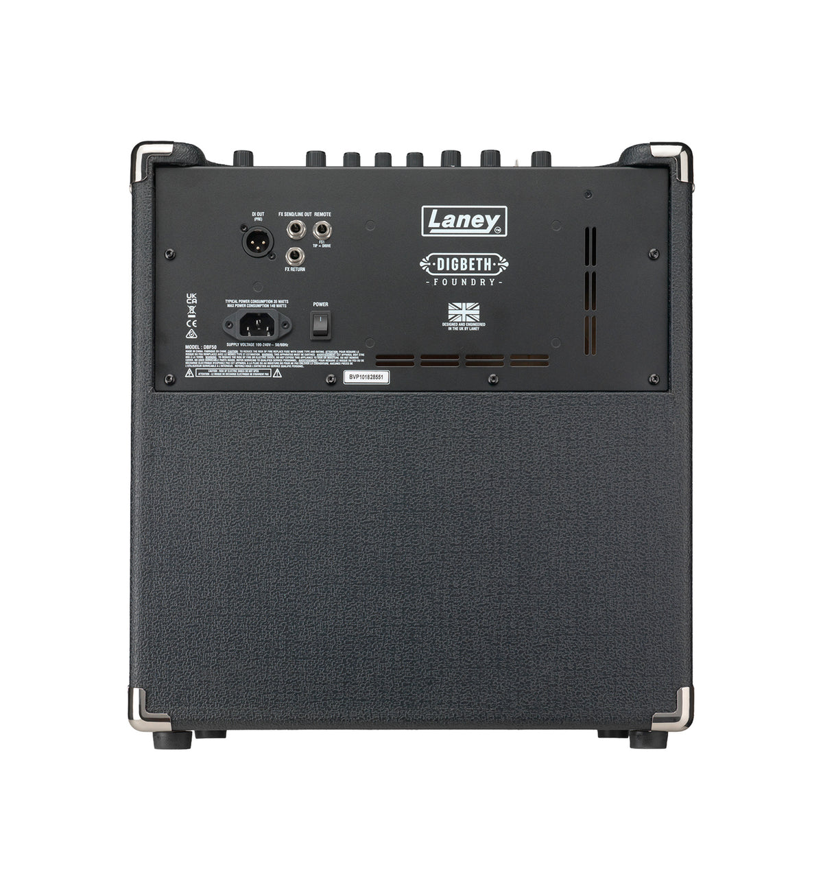 Combo basse DBF50, amplification 50W Class D, 1x HP 10" HH Blue Audio, 2 canaux (FET/DRIVE), EQ 3 bandes, TILT et PRESHAPE, noir