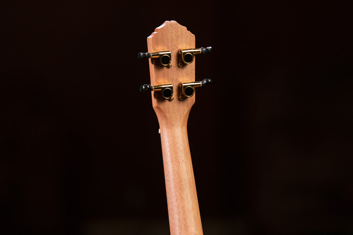 RUEB-SO, modèle Soprano, table ébène, fond & éclisses ébène, touche & chevalet noyer, housse deluxe, satiné pores ouverts