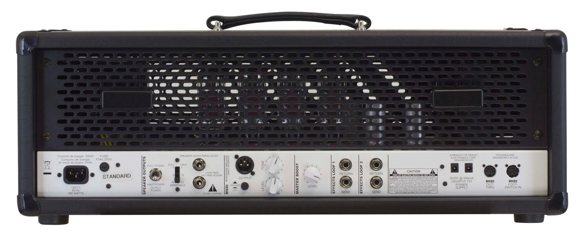 Tête amplifiée à lampes 120W, 3 canaux, EQ 3 bandes, Gate, Boost, développé en collaboration avec Misha Mansoor, finition noir