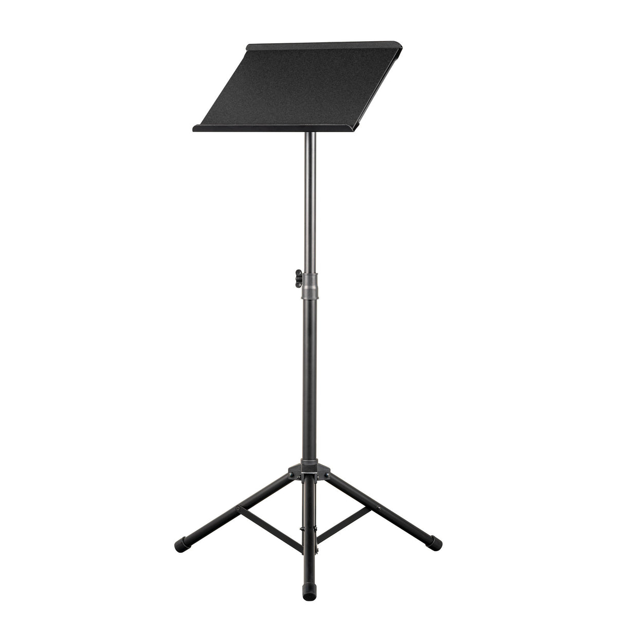 Table ordinateur jusqu'à 16", plateau rembourré haute adhérence, trépied double embase, hauteur réglable, noir