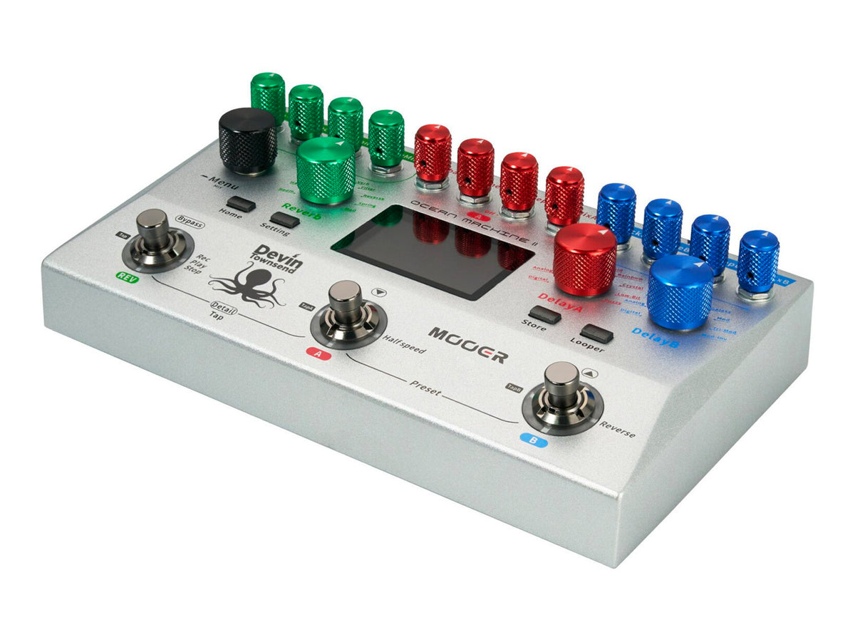 Pédale OCEAN MACHINE II, délai/réverb/looper, modèle Signature Devin Townsend, gris