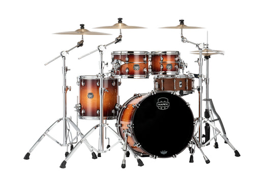 Batterie Mapex Saturn EVOLUTION FUSION, 4 fûts en érable et noyer, sans accessoires, Exotic Sunburst