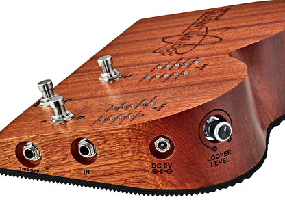 Pédale multi-percussions et looper QUANTUM LOOP, boitier acajou massif, 16 sons de percussions, adaptateur 9V inclus