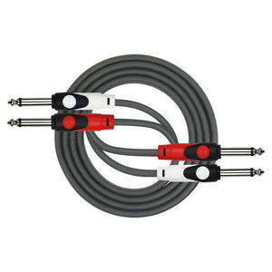 Cable Patch Kirlin 2Xjack 3M Noir