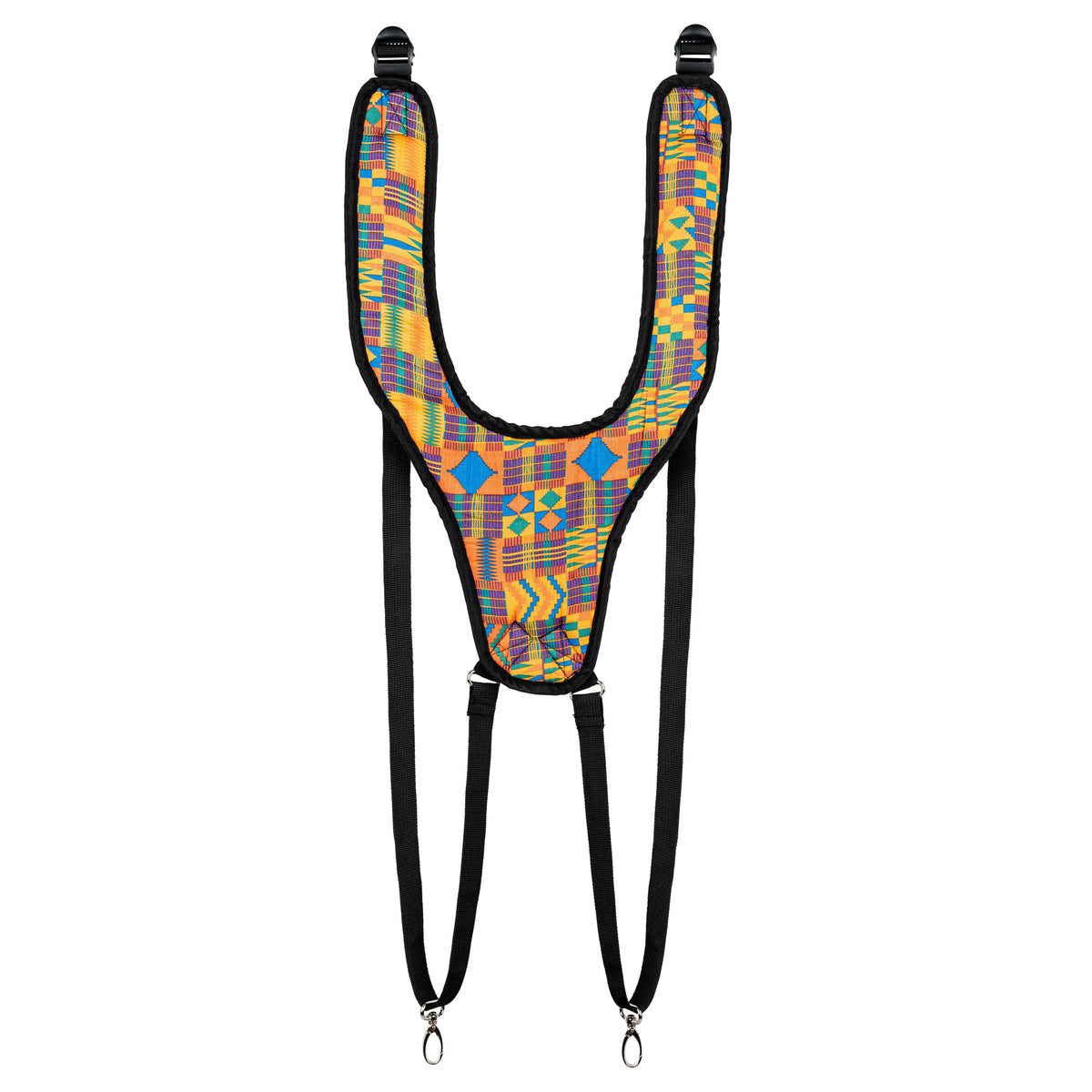 Harnais pro pour djembé, nylon très résistant, longueur ajustable, sangles rembourrées, attache rapide, Kenyan Quilt