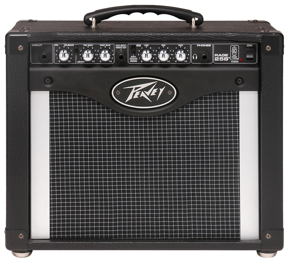 Ampli guitare 25W, HP 1x 8", 2 canaux, EQ 3 bandes, sélecteur Modern/Vintage, entrée auxiliaire, sortie casque, finition noir